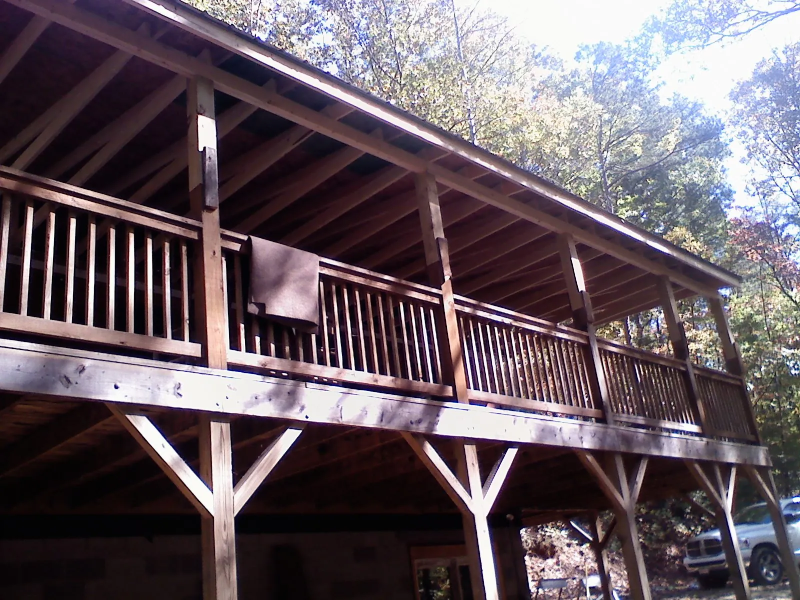 Timber framing under a new elevated porch and deck — Roof Leak Repair in Graham by Roofing Brothers